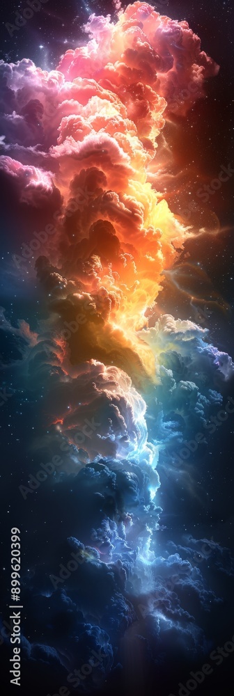 Rainbow among the clouds in the sky. Magic sky. Rainbow among the clouds in the sky. Magic sky.