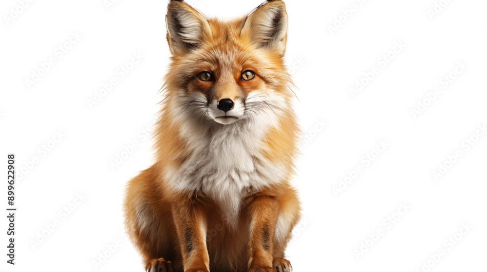 Fototapeta premium Brown Fox transparent background.