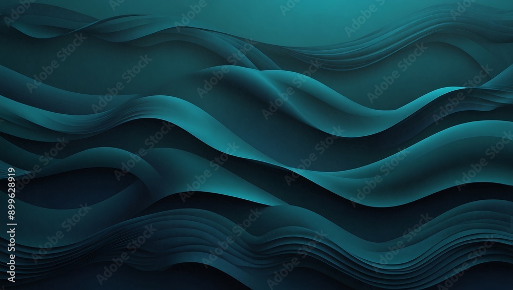 Abstract waves on a teal to blue gradient background Abstract waves on a teal to blue gradient background