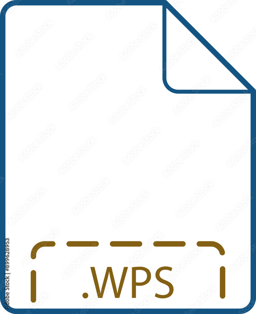 Obraz premium WPS File icon deep rounded outline