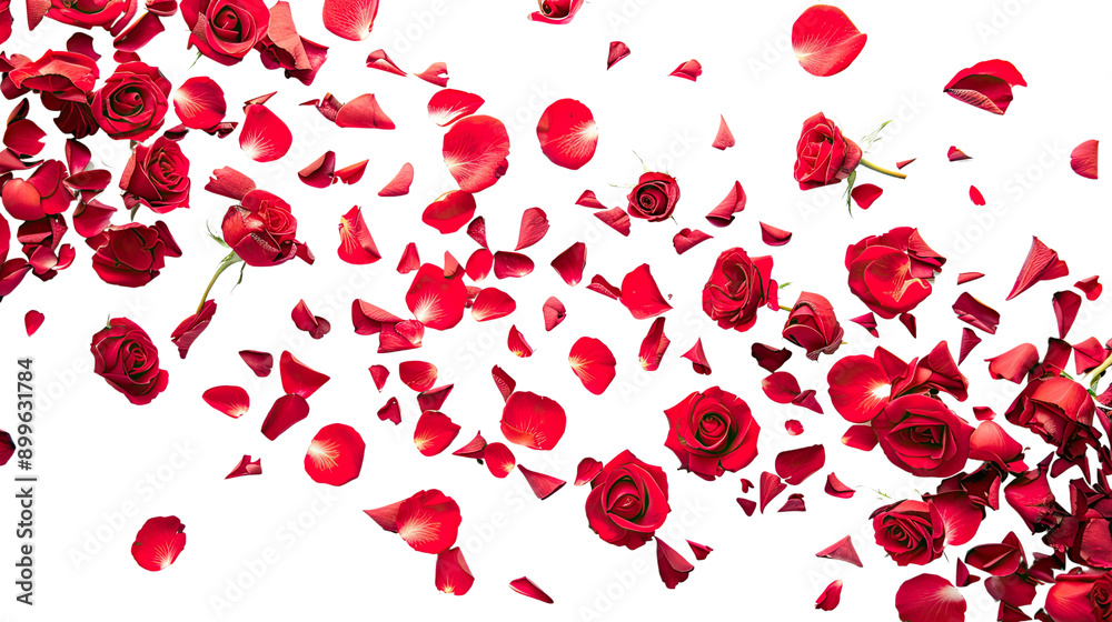 Flying rose petals transparent background Flying rose petals transparent background
