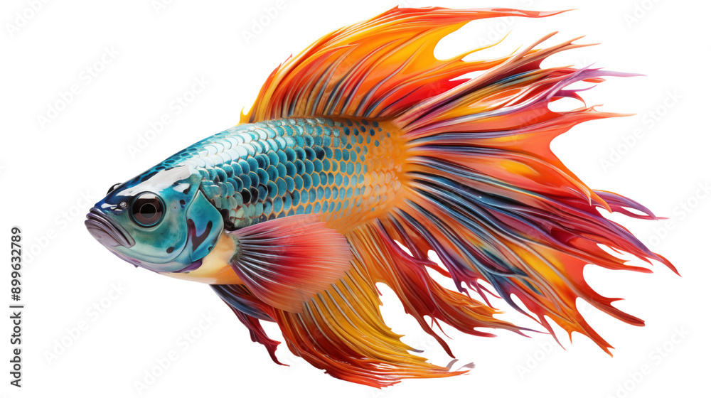 Fototapeta premium colorful fish transparent background.