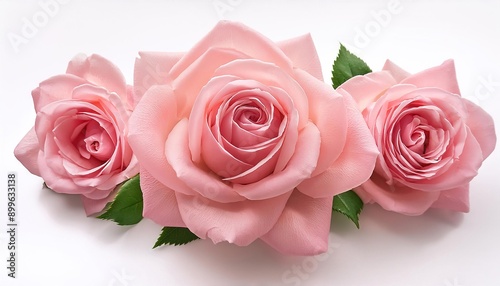 Beautiful Arrangement of Pink Roses on White Background