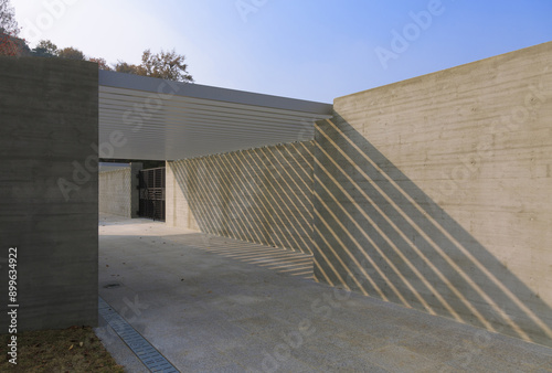 Namyang-ri, Hwaseong-si, Gyeonggi-do, South Korea - November 9, 2012: Autumnal view of wall and entrance of The Shrine of Our Lady of the Rosary of Namyang 