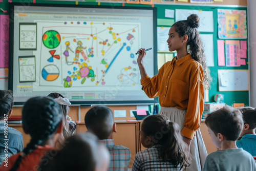 Teacher using interactive tools in classroom