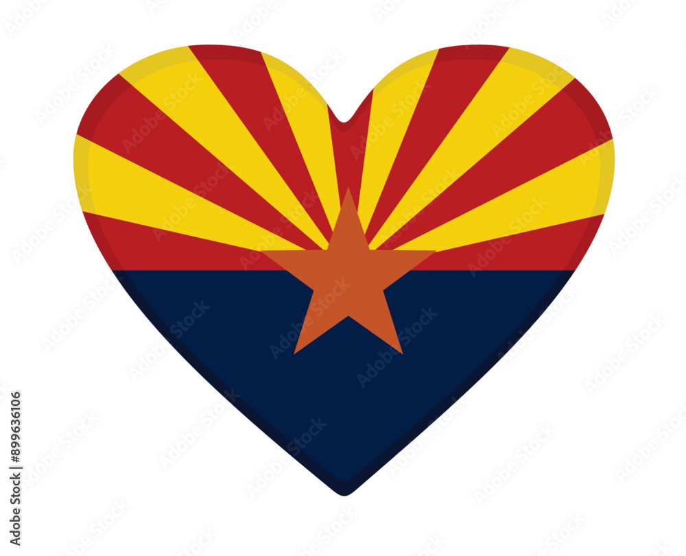 Obraz premium Arizona flag heart shaped. vector