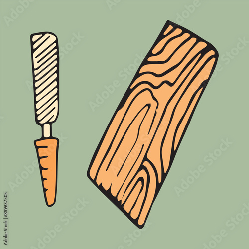 axe. saw. a hammer. blade. the tool. vector. doodle