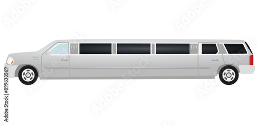White long limousine. vector illustration