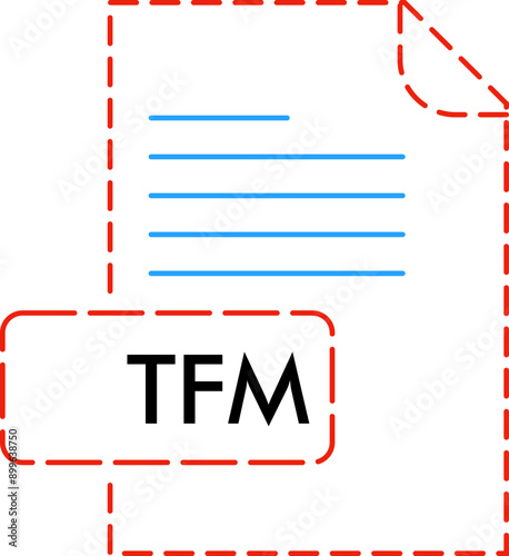 TFM File format icon rounded outline