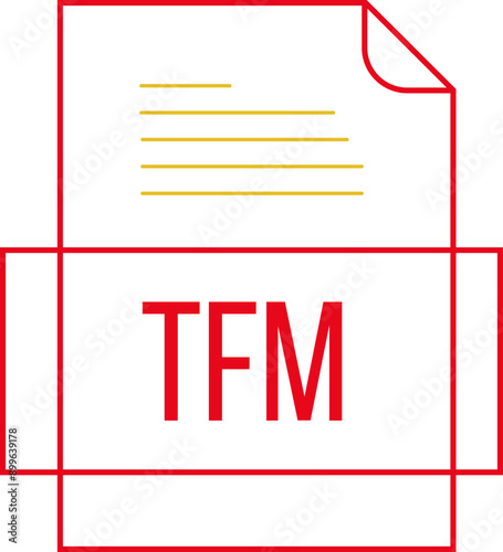 TFM File icon crisp thick outline sharp corners