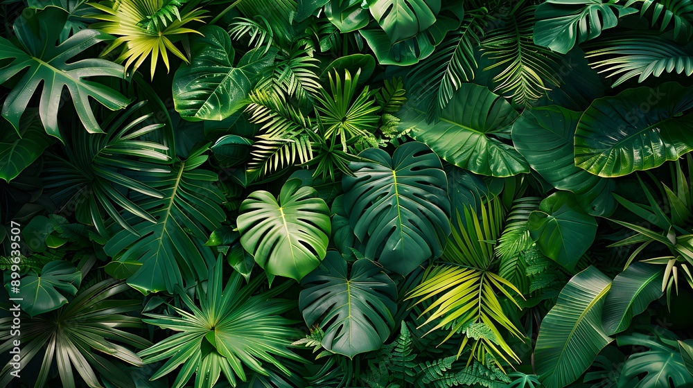 Lush Tropical Jungle. Dense arrangement of tropical leaves and plants rich in green hues. Lush Tropical Jungle. Dense arrangement of tropical leaves and plants rich in green hues.