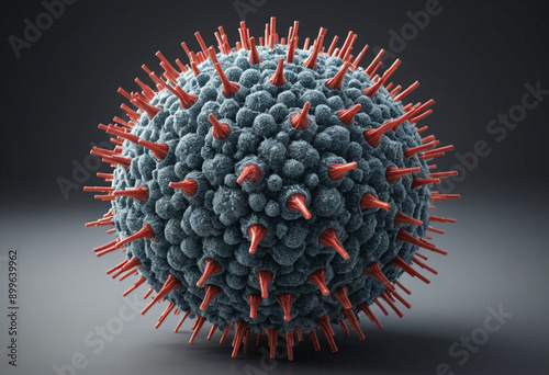  3D rendering of a virus structure. 