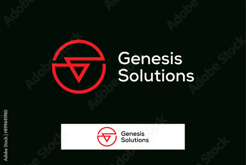 Genesis solutions letter g logo design royalty free image vector business template 
