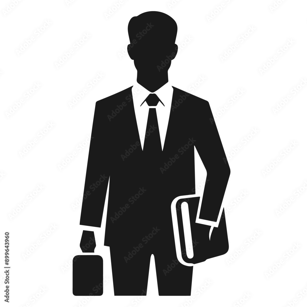 Clean Black and white vector silhouette of a Businessman on white background Clean Black and white vector silhouette of a Businessman on white background