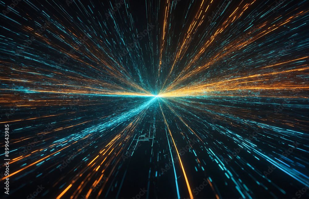 Obraz premium Abstract glowing lines representing a high-speed data transfer