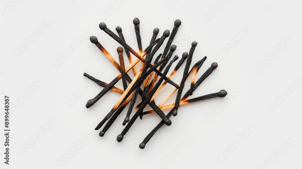 Top View of Burned Match Heads Top View of Burned Match Heads