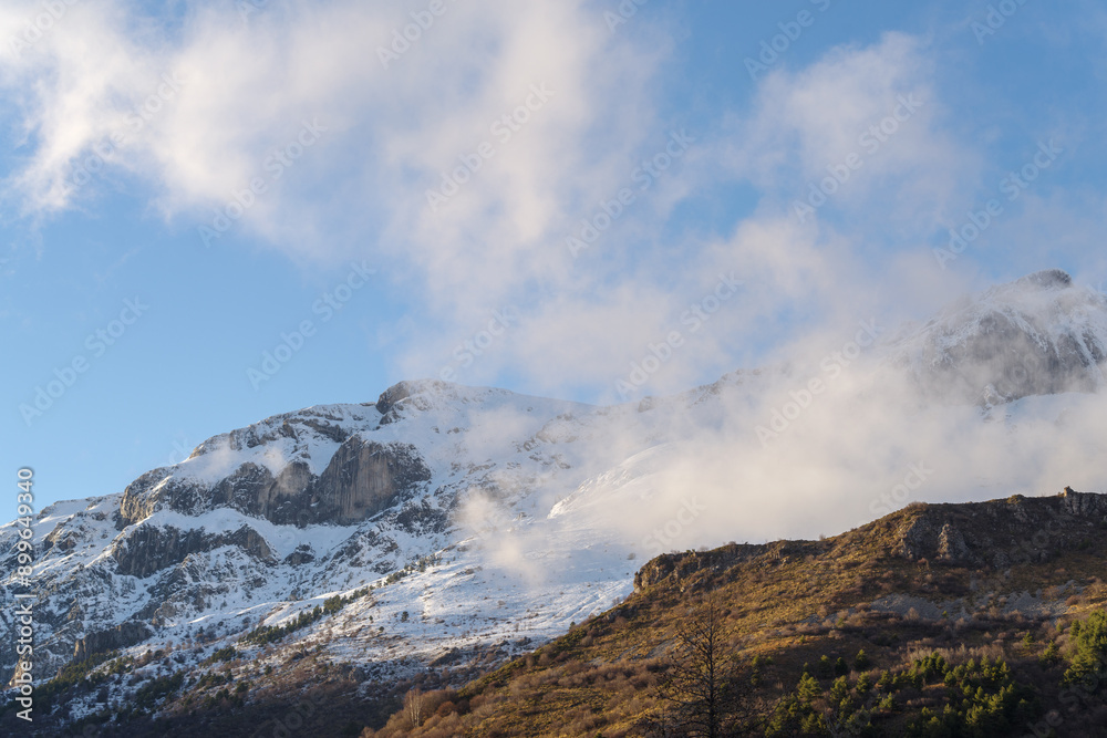 Snowcapped mountains, Ligurian Alps, Italy Snowcapped mountains, Ligurian Alps, Italy