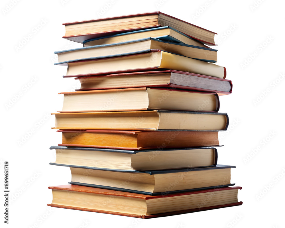 School books, textbooks isolated on white transparent background, png element clipart School books, textbooks isolated on white transparent background, png element clipart