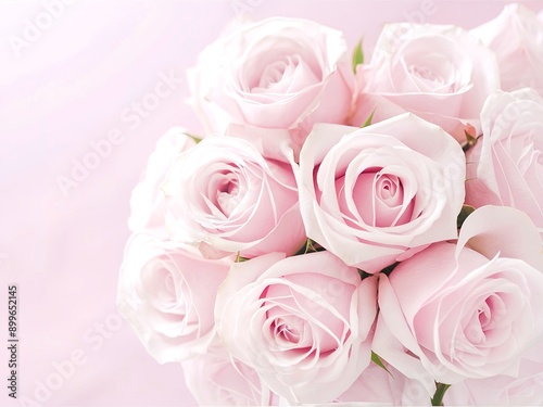 Bouquet pink rose flowers in soft color background