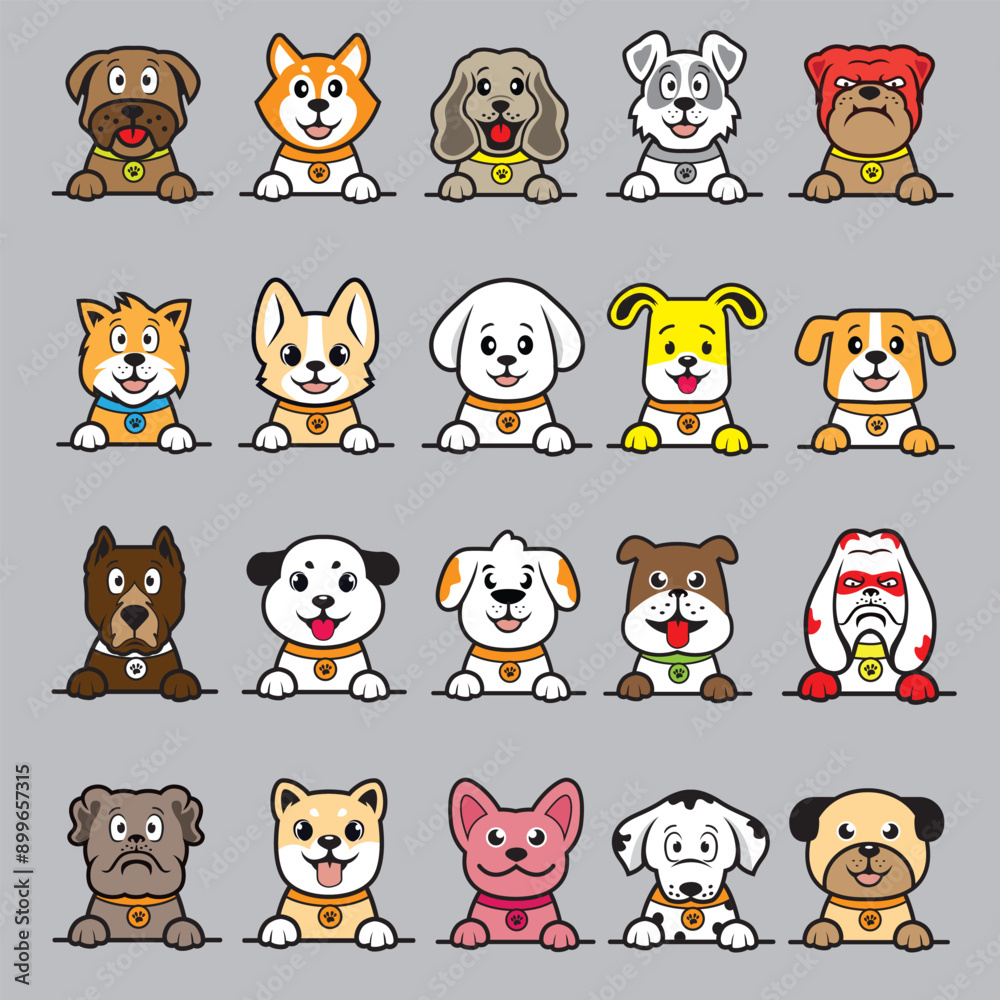 adorable dogs collection. vector illustration adorable dogs collection. vector illustration