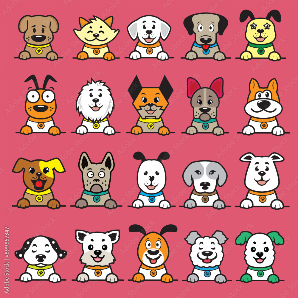 adorable dogs collection. vector illustration adorable dogs collection. vector illustration