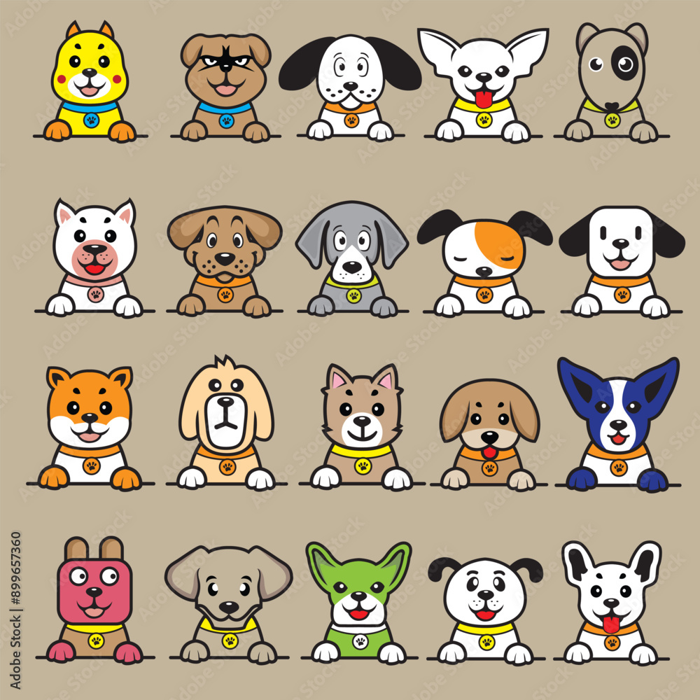adorable dogs collection. vector illustration adorable dogs collection. vector illustration