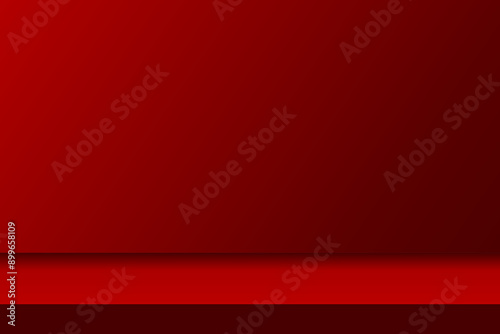 Empty 3d red shelf for displaying products, vector illustration design for presentation your product.