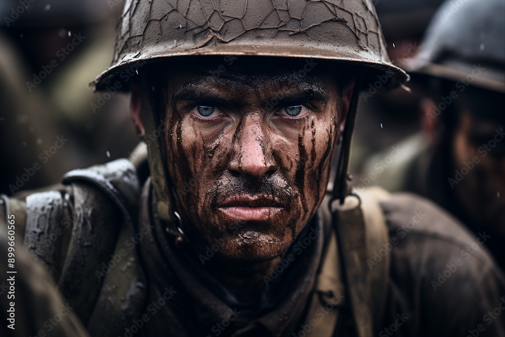 Fully equipped troop of soldiers generative AI Fully equipped troop of soldiers generative AI
