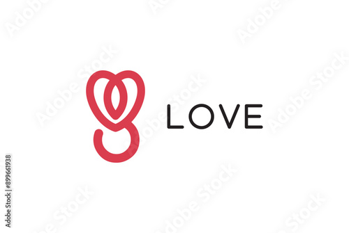 Love letter G logo design royalty free image vector business template 