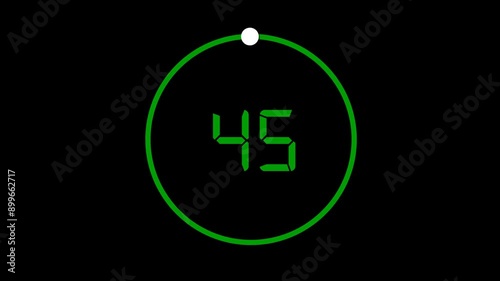 Alpha Transparent countdown overlay timer for a workout or gym video