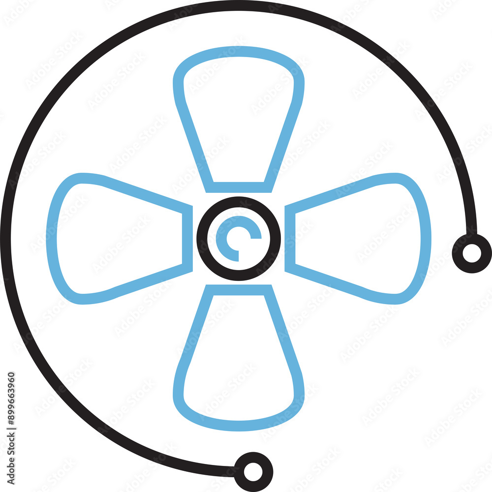 Fan Blade Line Icon Fan Blade Line Icon