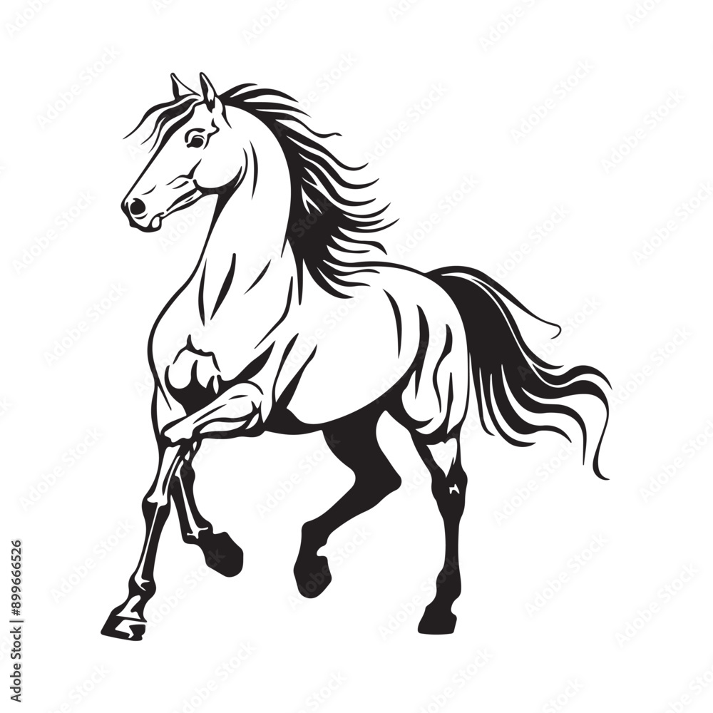 Obraz premium Horse Vector Illustration. Horse racing Stock Vector. horse isolated on white