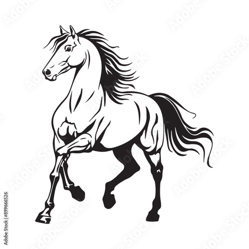 Horse Vector Illustration. Horse racing Stock Vector. horse isolated on white