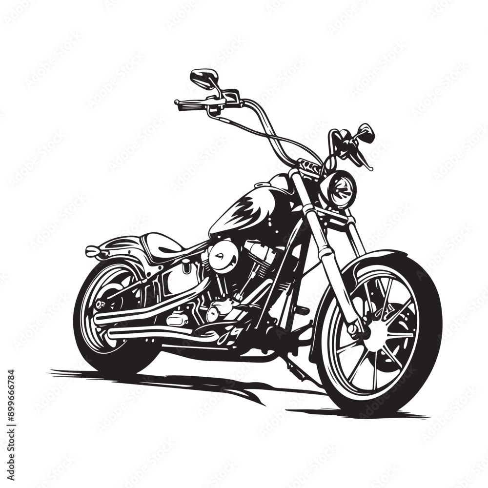 Obraz premium Chopper Motorcycle Vector image isolated on white background
