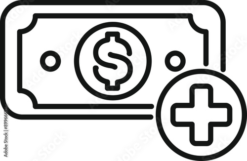 Simple icon depicting a medical bill, representing the costs and expenses associated with healthcare services