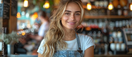 Smiling Woman in a Coffee Shop