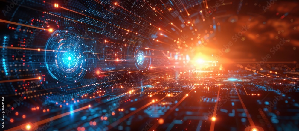Abstract Digital Network - Futuristic Technology Abstract Digital Network - Futuristic Technology