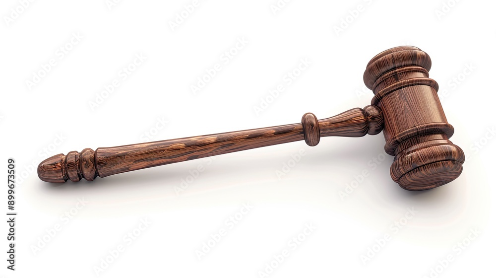 3D render of a realistic court gavel, justice hammer for auction, lifelike and detailed, isolated on white background 3D render of a realistic court gavel, justice hammer for auction, lifelike and detailed, isolated on white background