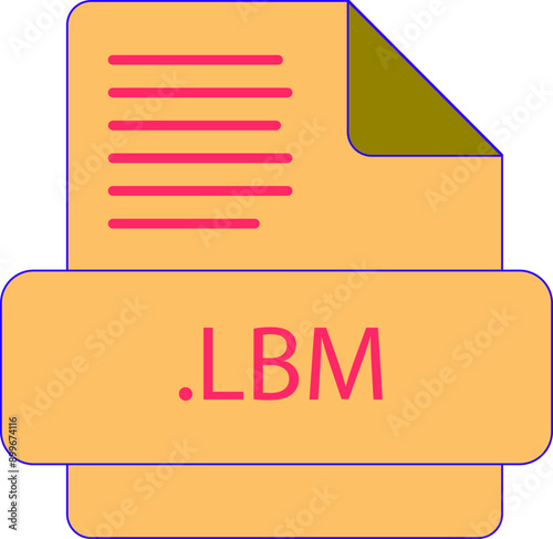 LBM File extention icon old minimal color fill photo