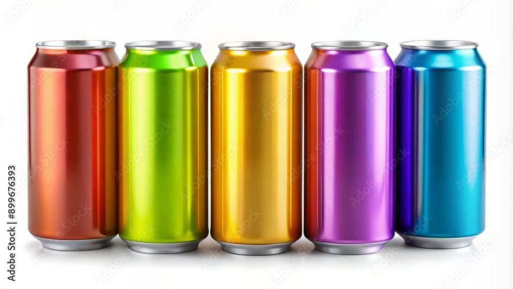 Colorful 330ml aluminum cans in various bright hues, isolated on transparent background, perfect for mockups, featuring generic designs without branding or logos. Colorful 330ml aluminum cans in various bright hues, isolated on transparent background, perfect for mockups, featuring generic designs without branding or logos.
