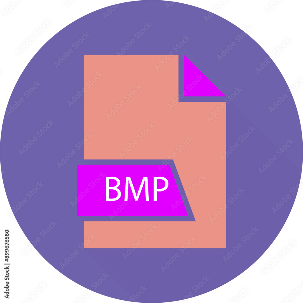 BMP File format icon space in shapes and circular shape outside BMP File format icon space in shapes and circular shape outside