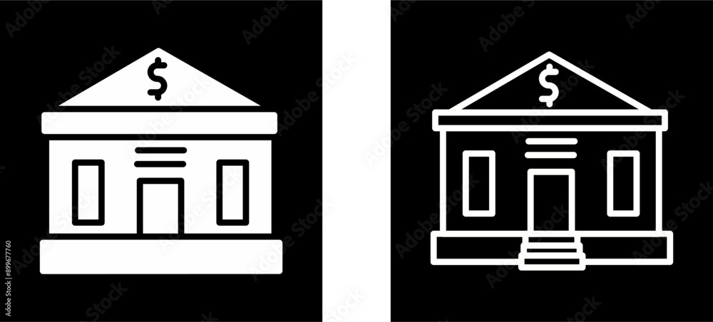 Bank Building Vector Icon