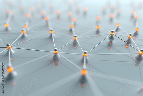 Network Connections. Abstract background with a grid of interconnected lines concept photo