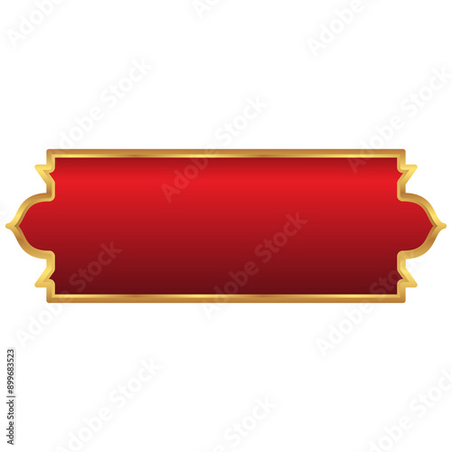 Decorative luxury golden arabic islamic banner title frame transparent background gold text box clipart	

