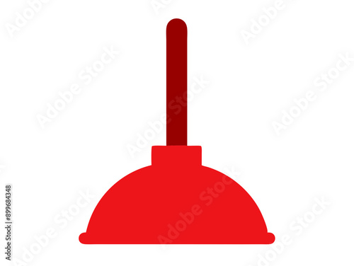 red plunger isolated illustration vector