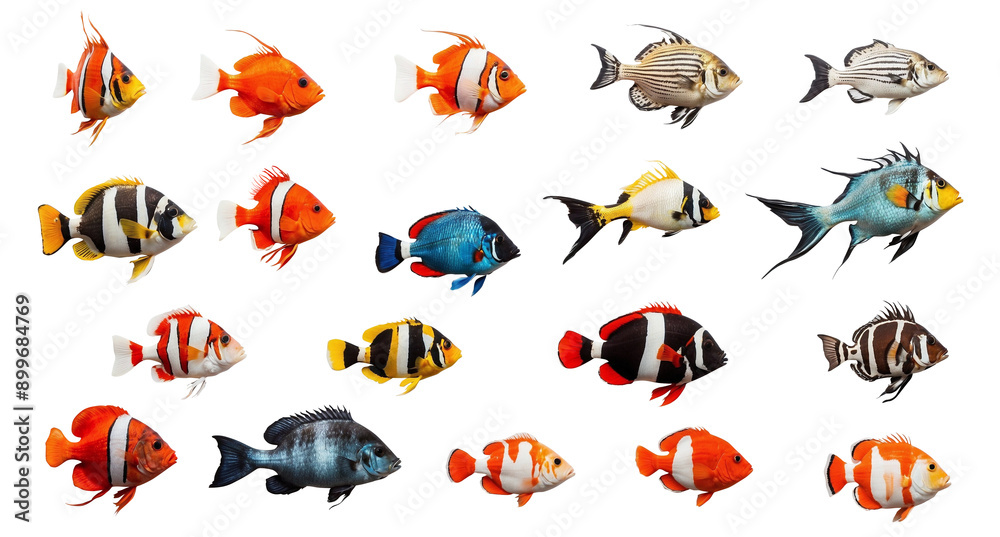 set of fish cutout on isolate background, Collection set of tropical fishes on white solid background
set of fish cutout on isolate background, Collection set of tropical fishes on white solid background