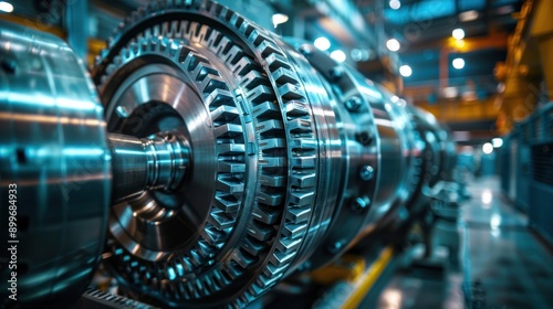 Gears in a wind turbine, showcasing the role of mechanical parts in renewable energy production