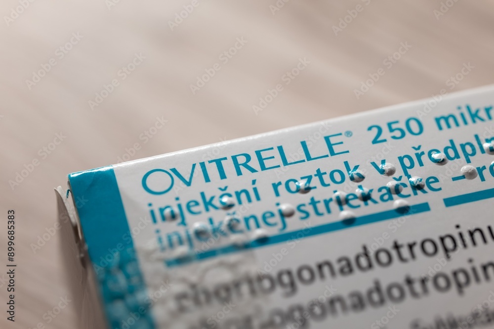 Package of Ovitrelle injection used for IVF, assisted reproduction to ...