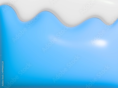 3Dのぷっくりした水色のグラデーション背景