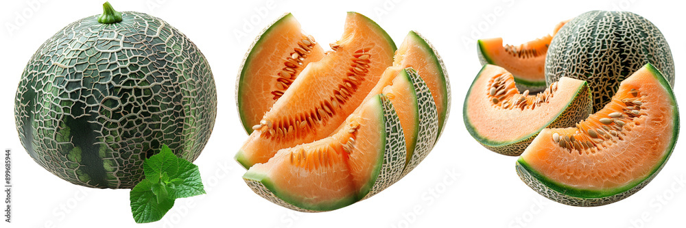 melon fruit isolated on transparent png background melon fruit isolated on transparent png background